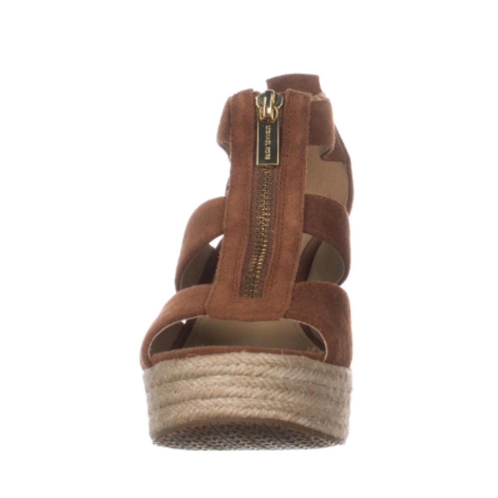 Micheal Kors Damita Brown and Gold Wedges - Picture 7 of 7